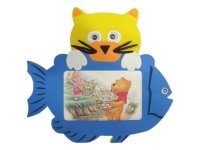 7001 Рамка для фотографий с фигурками ( кот с рыбой ) ( мягкий пластик ) 10х15